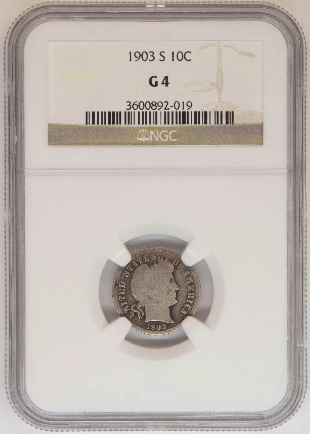 NGC G-4 1903-S Barber Dime