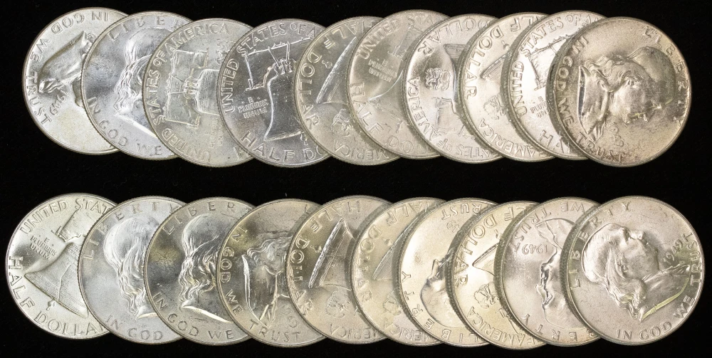 Nice BU 1949 Franklin Half Dollar Roll