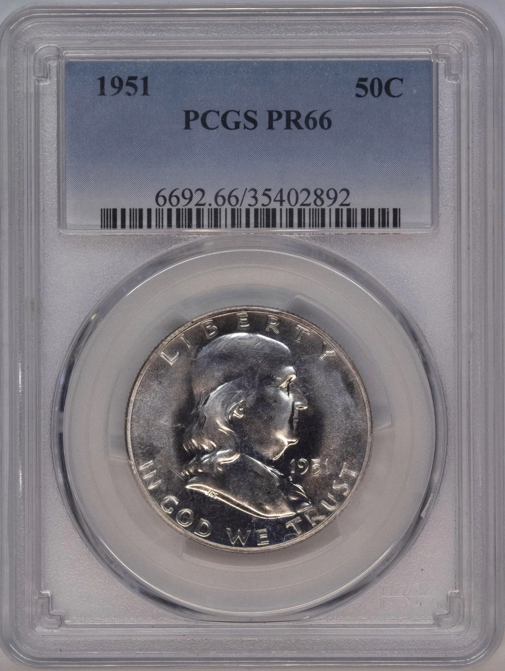 PCGS Proof-66 1951 Franklin Half Dollar