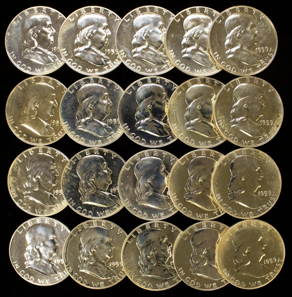 Gem Proof Roll Of 1959 Franklin Half Dollars