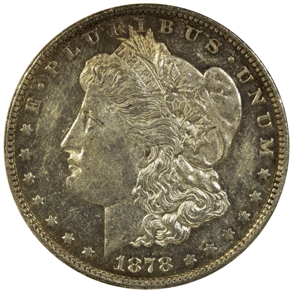 AU-50+ PL 1878 7/8 Tail Feathers Morgan Dollar
