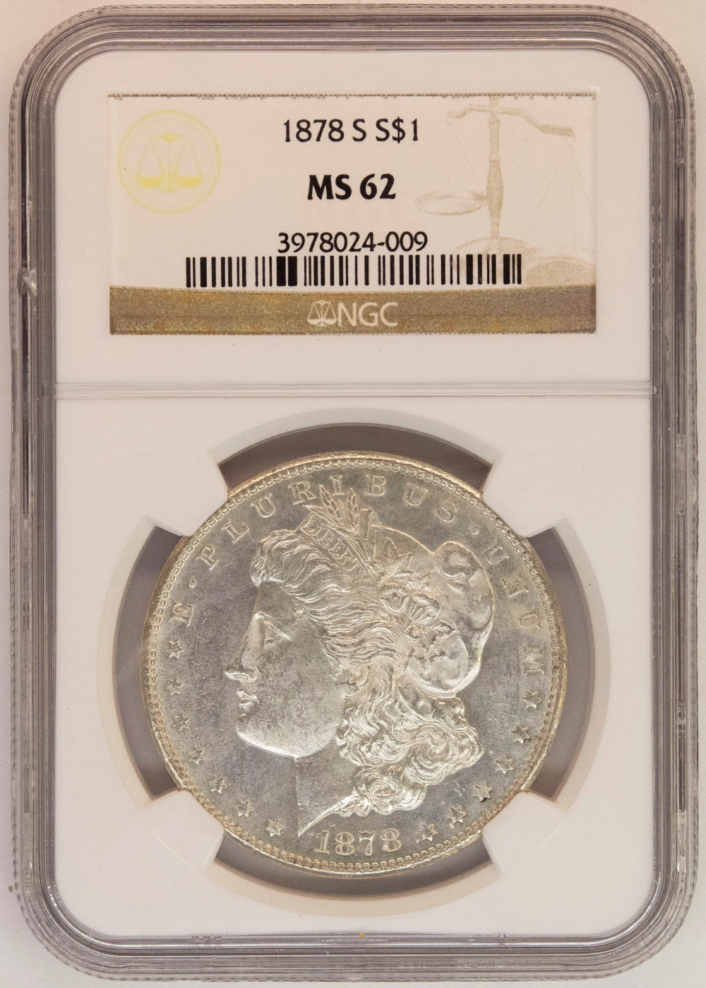 NGC MS-62 1878-S Morgan Dollar