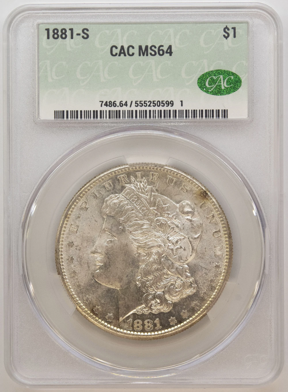 A 2nd CACG MS-64 1881-S Morgan Dollar