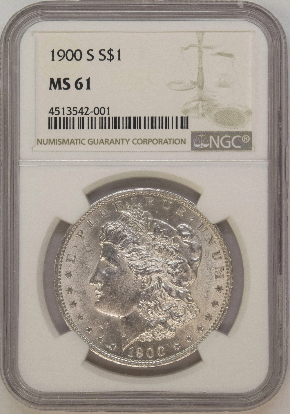 NGC MS-61 1900-S Morgan Dollar