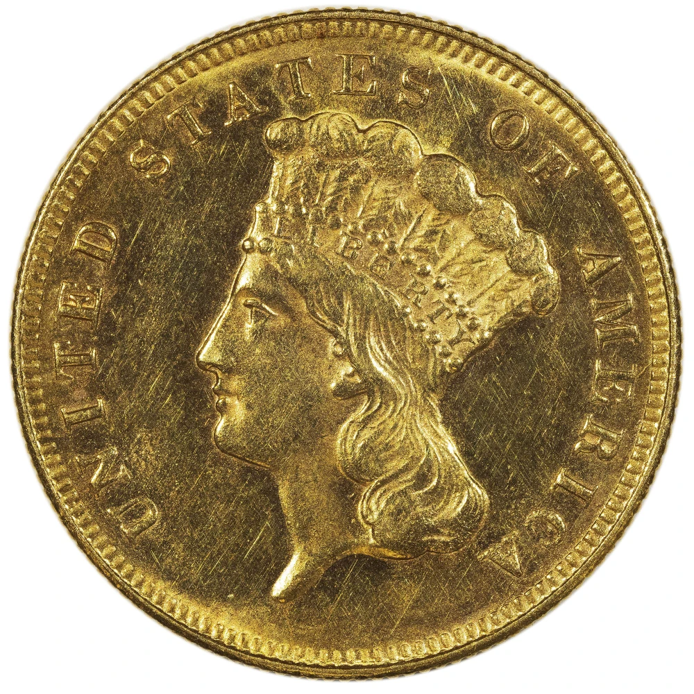 MS-62 or Finer 1874 Gold $3