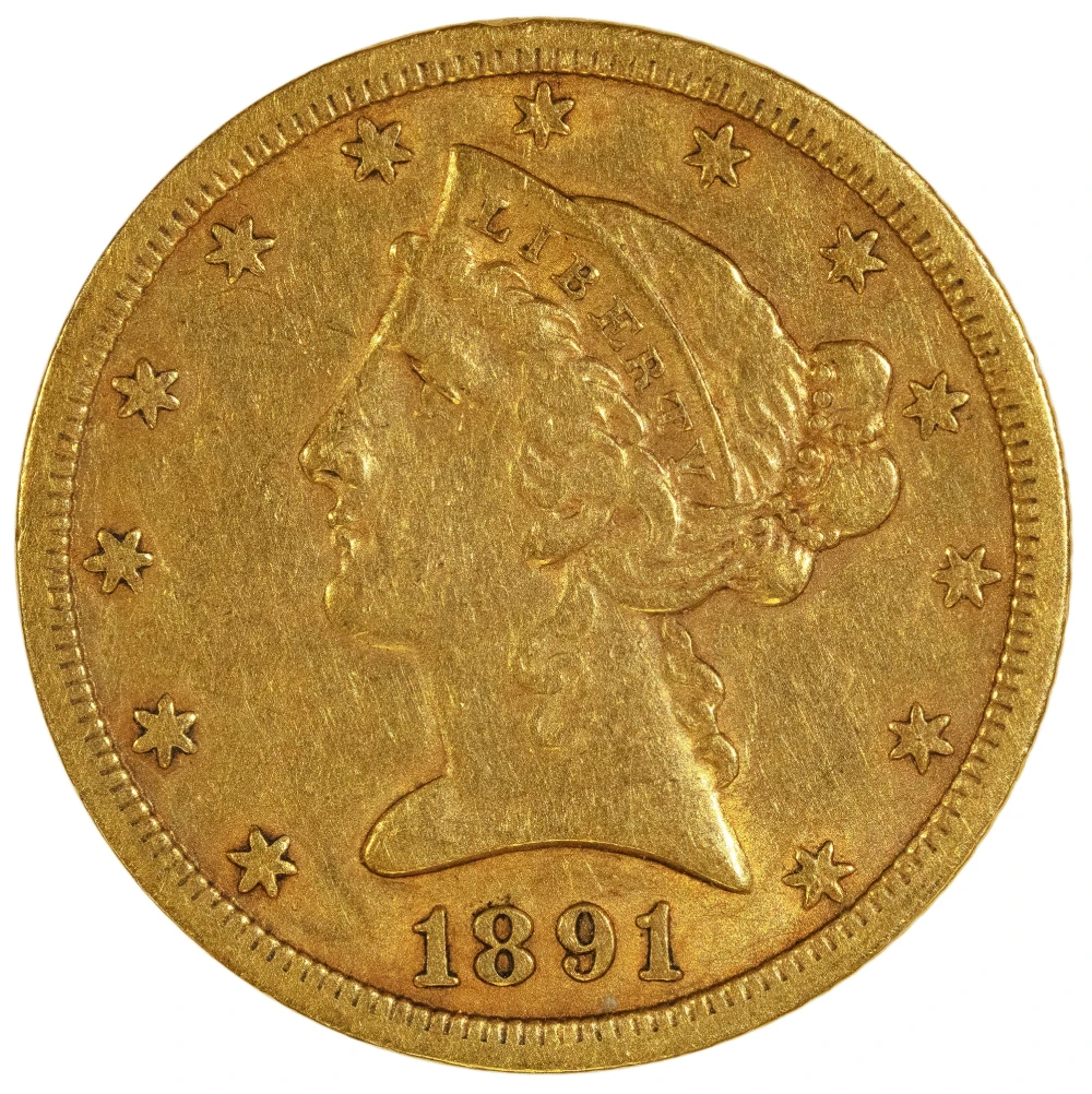 EF-45 1891-CC Gold $5