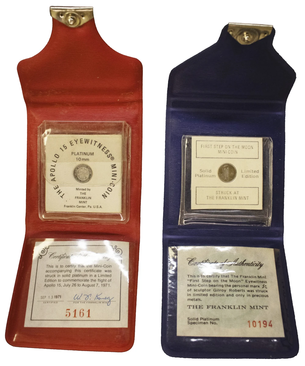 A Pair Of Apollo Moon Landing Platinum Mini Coins