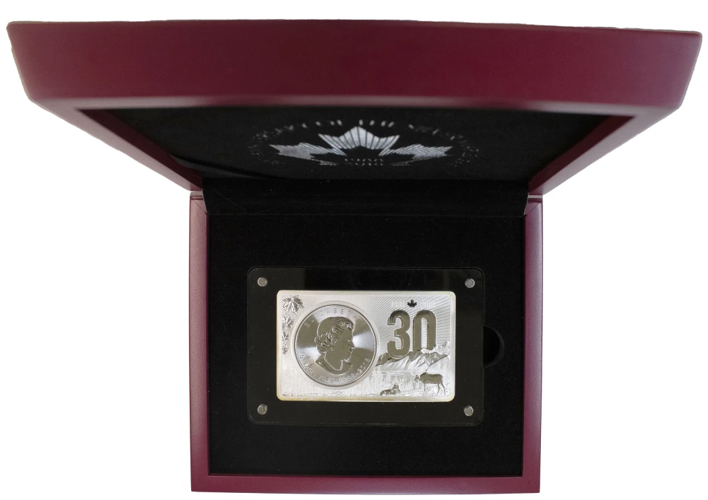 2018 Canadian 2 Oz 30th Ann. Silver Maple Leaf 