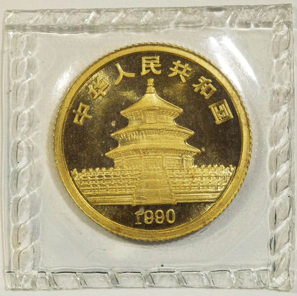 China. 1990 1/10th Ounce Gold Panda
