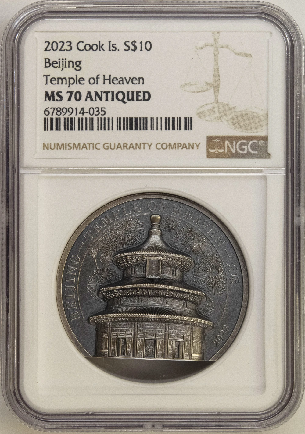 Cook Islands. NGC MS-70 2023 Beijing Silver $10