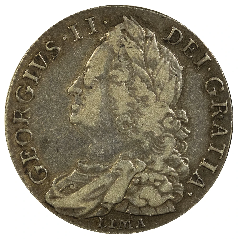 Great Britain. VF-20 1746 LIMA Half Crown
