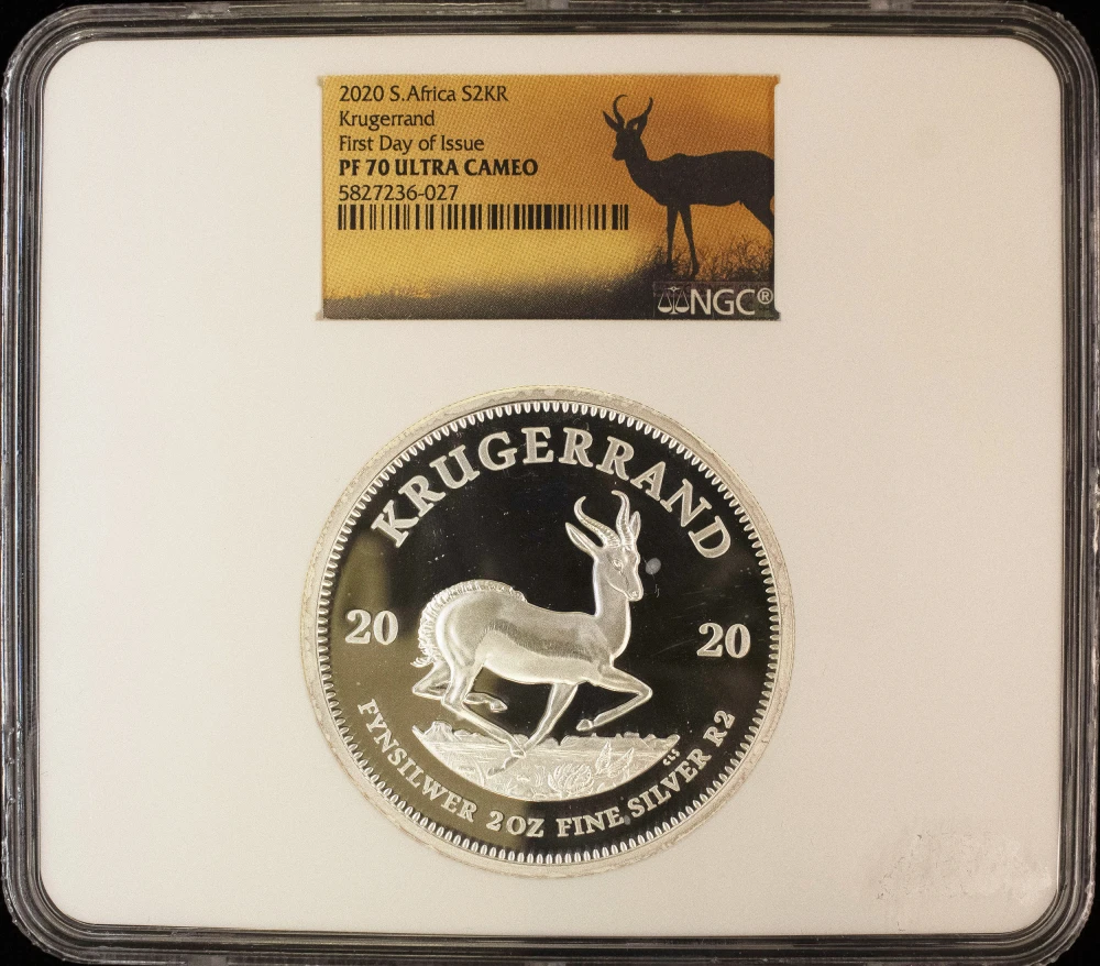 S.Africa. NGC PF-70 UC 2020 2 Oz Silver Krand