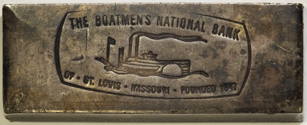 Rare 1970s Boatmen's Bank Silver Ingot