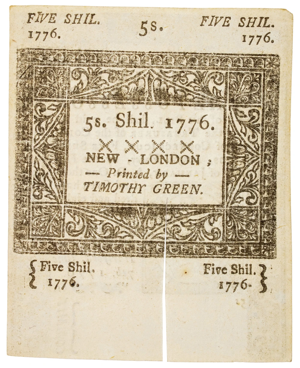 Connecticut. AU 1776 Five Shillings Colonial Note