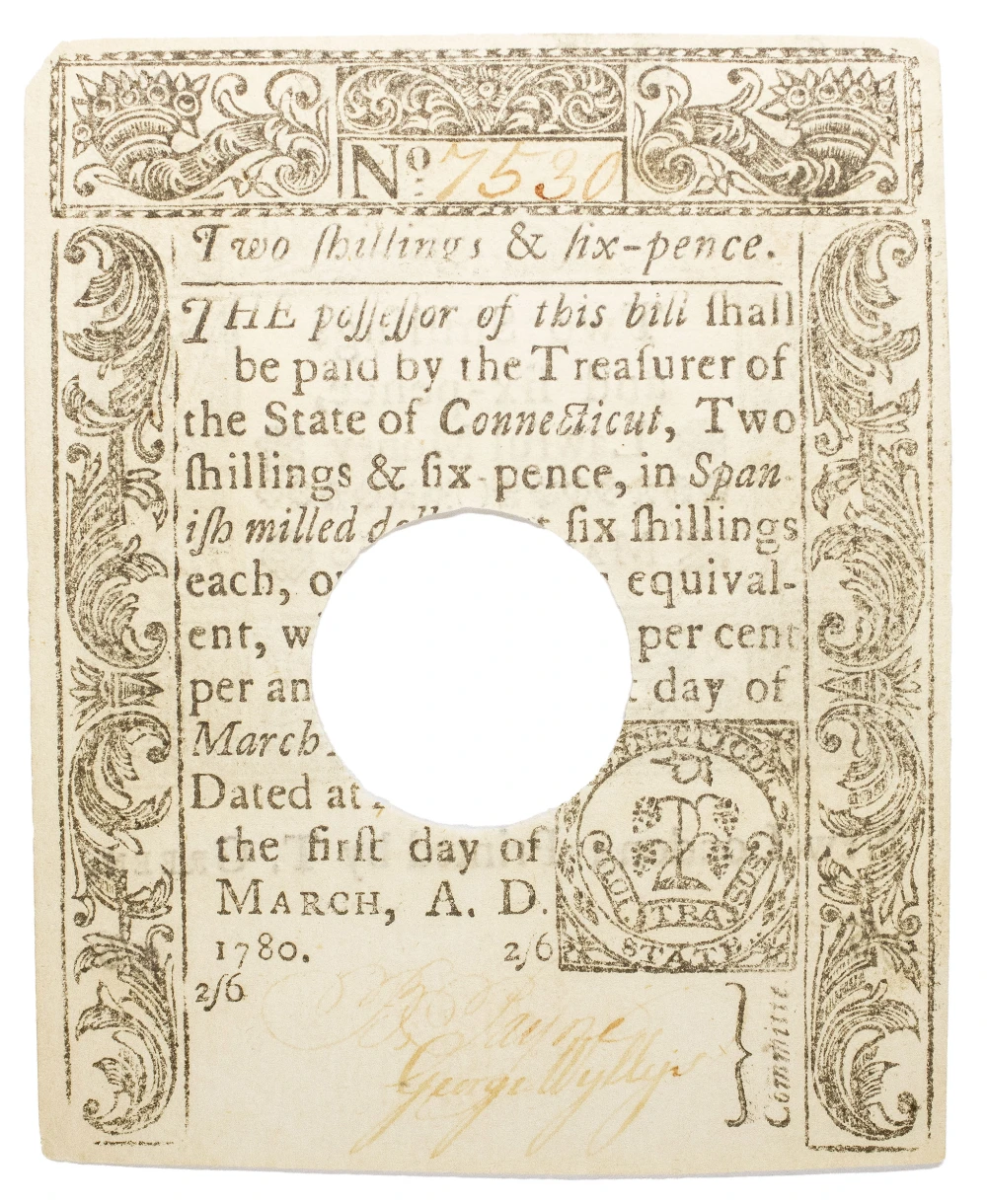 Connecticut. AU 1780 Two Shillings & Six-Pence