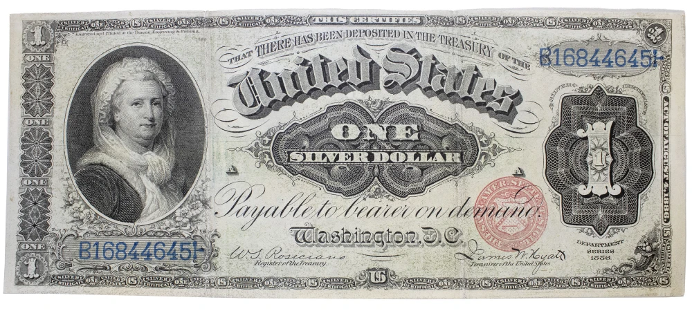 EF Series 1886 One Silver Dollar Note