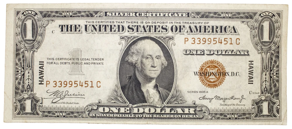 EF to AU 1935-A Hawaii Overprint $1 Note