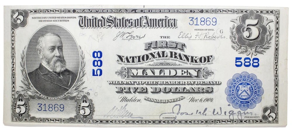 AU 1902 Plain Back National Currency $5