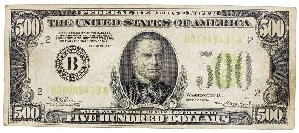 VF Series 1934 $500 Federal Reserve Note