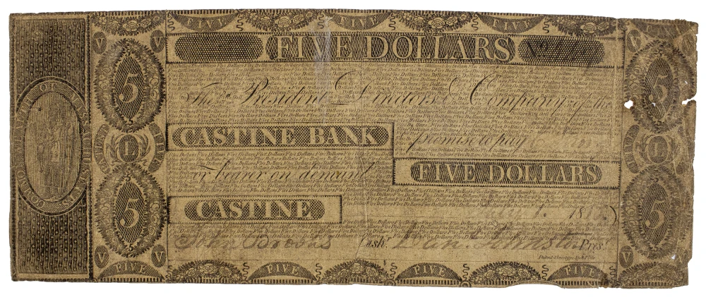 Maine. Castine. VF $5 Note