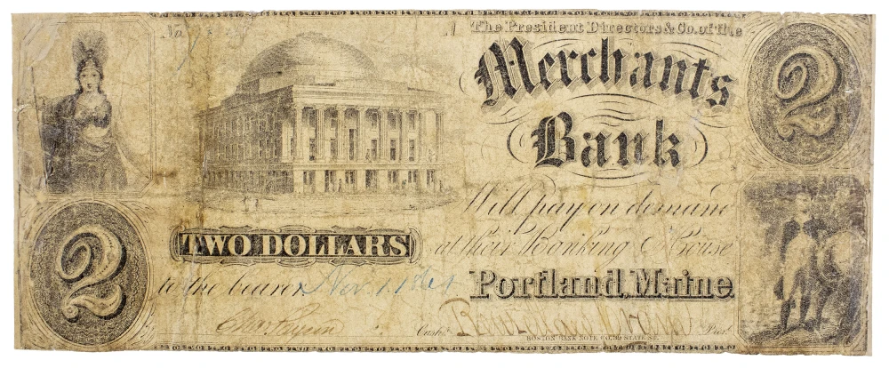 Maine. Portland. VG $2 Rarity