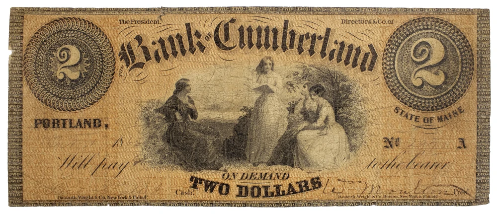 Maine. Portland. Fine $2 Rarity