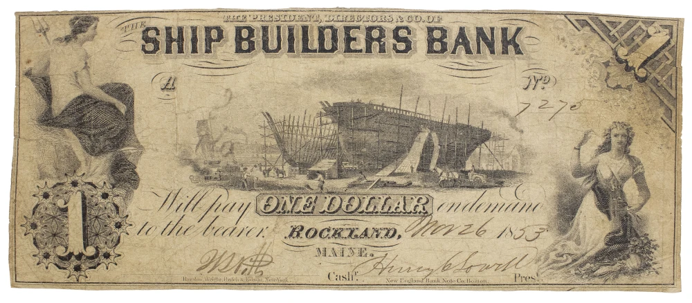 Maine. Rockland. Fine $1 Note