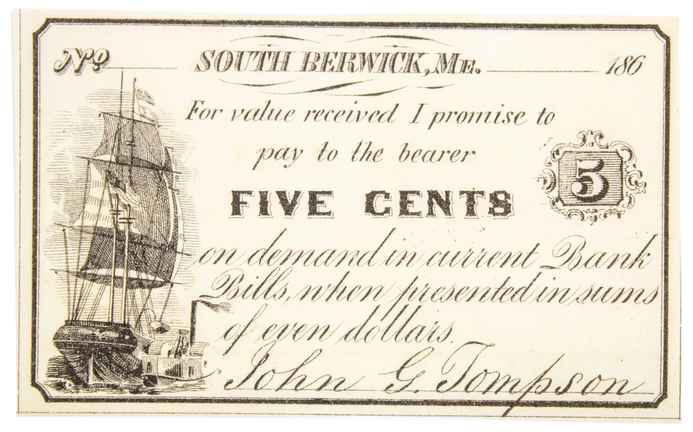 Maine. South Berwick. Choice New Merchant Scrip
