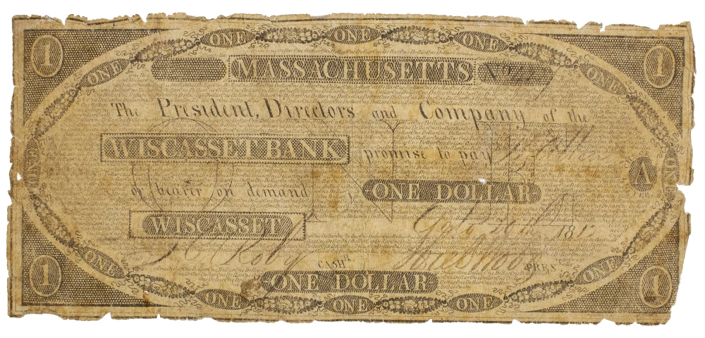Maine. Wiscasset. Good-VG $1 Note