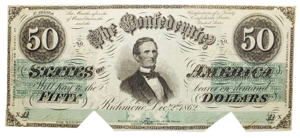 Confederacy. EF Details 1862 $50 Note