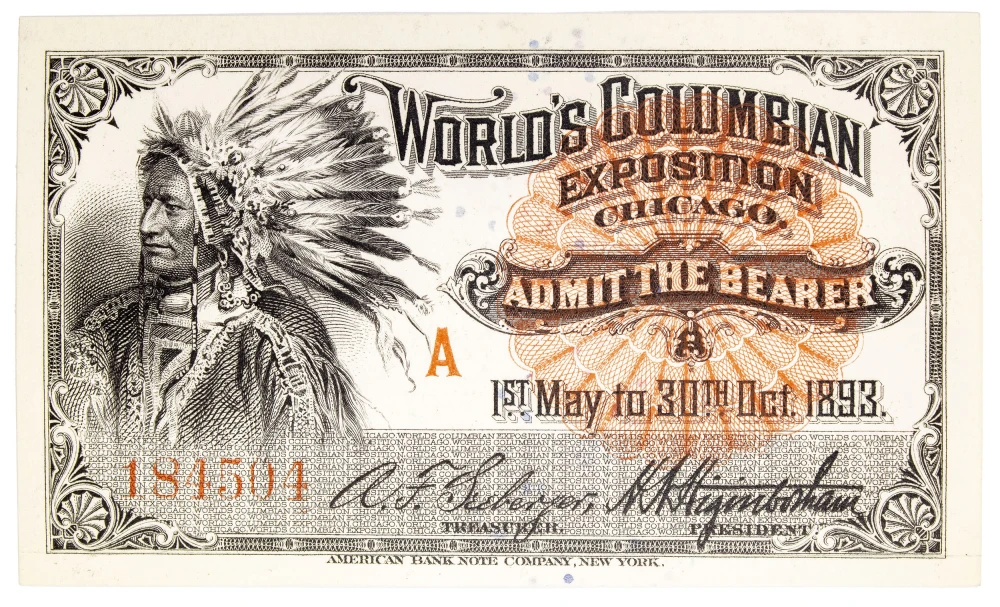 Bright Gem 1893 Columbian Expo Ticket