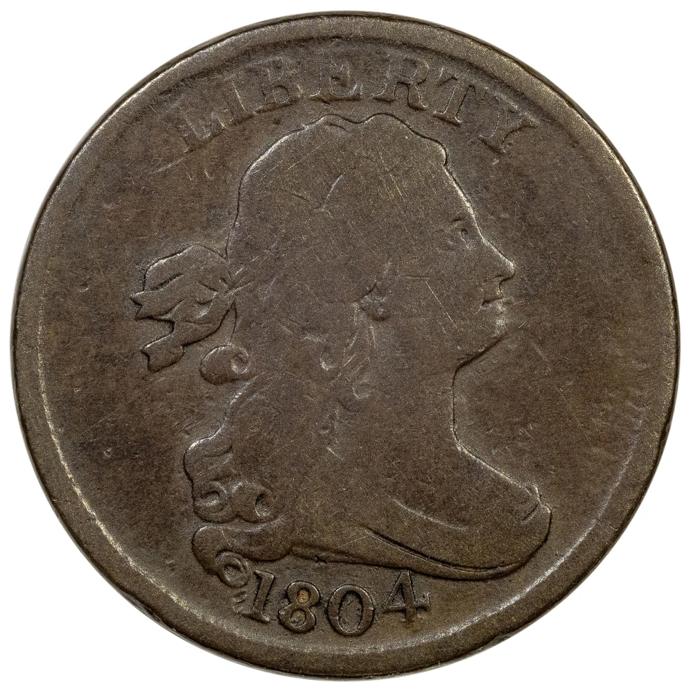 Fine-12 1804 Spiked Chin Half Cent
