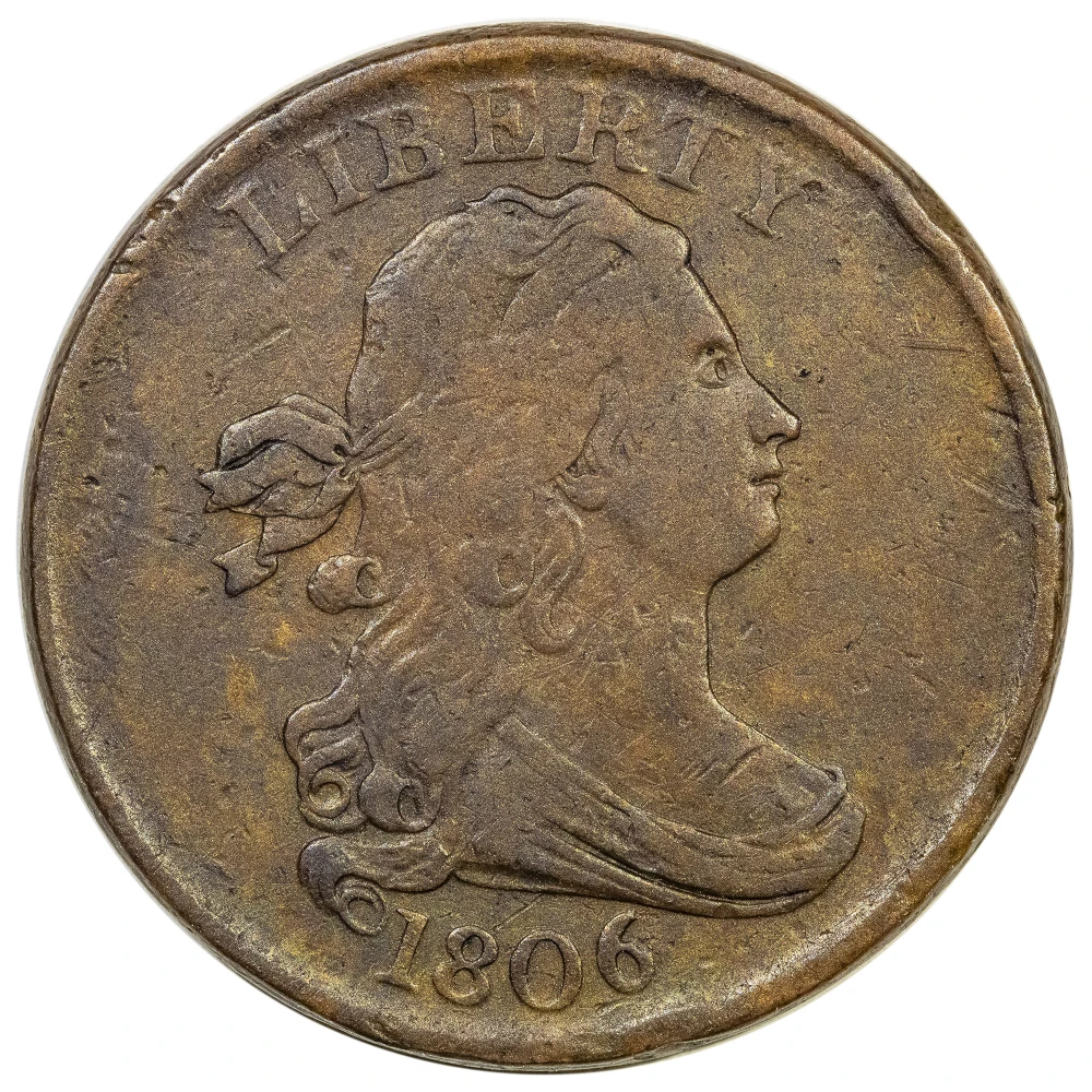 EF-40 Details 1806 Half Cent