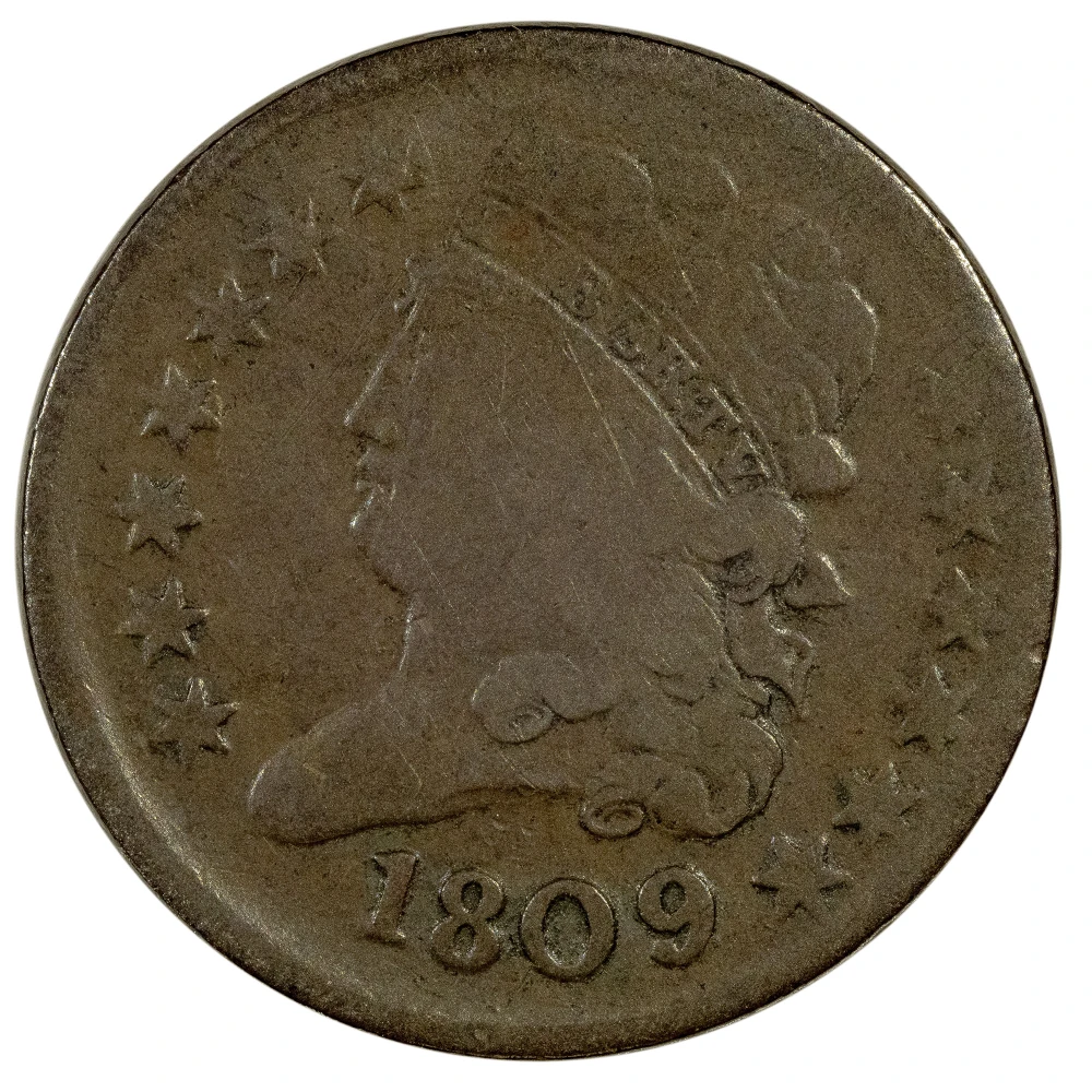 Choice Fine-15 "1809/6" Half Cent