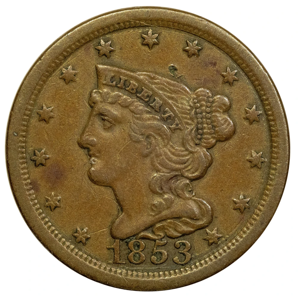 EF-40 1853 Half Cent