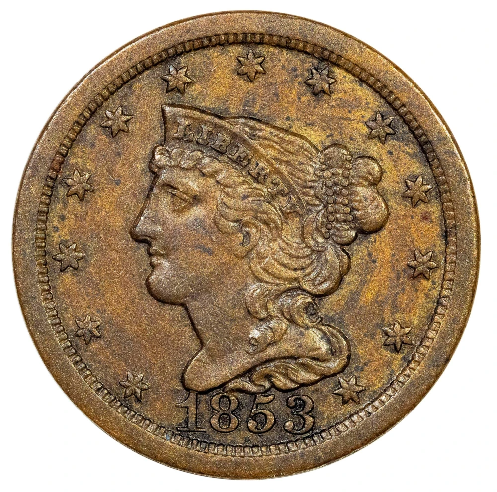 Dark EF-45 1853 Half Cent