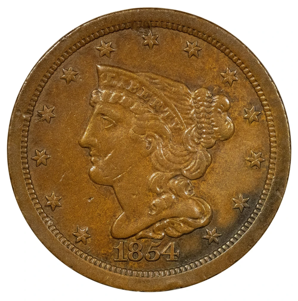 EF-45 1854 Half Cent