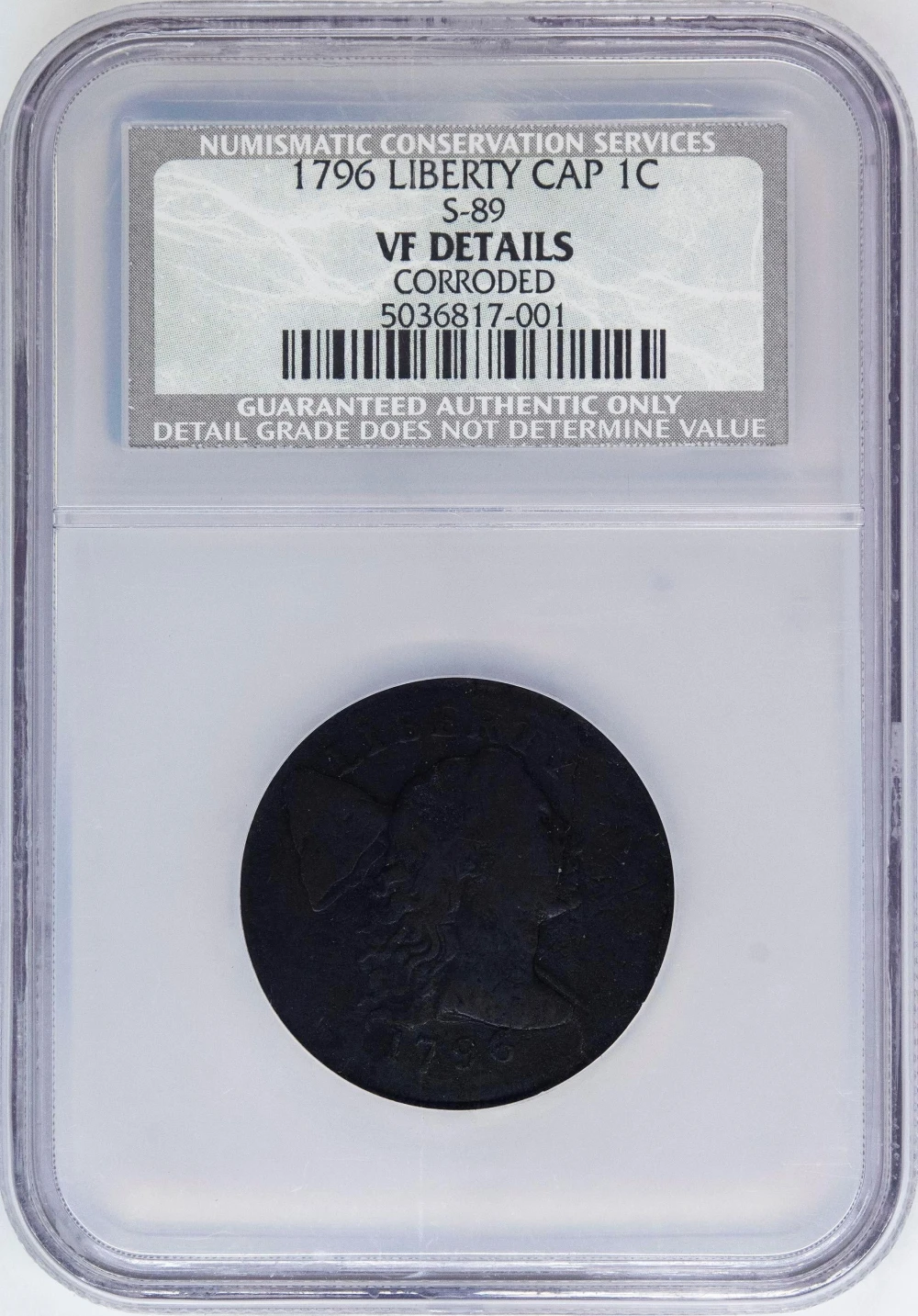 NCS VF Details 1796 Liberty Cap Cent