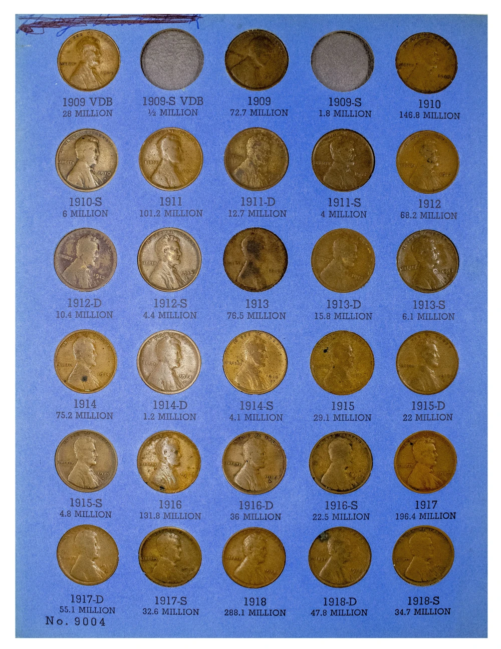 Partial Set Lincoln Cents 1909-1940
