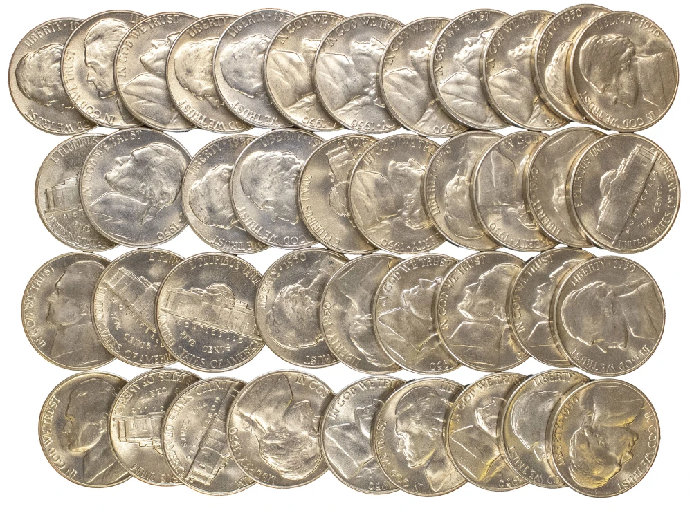 Roll of Choice to Gem Unc 1950-D Nickels