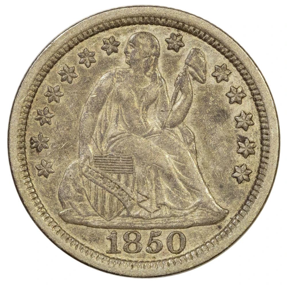 Choice EF-45 1850 Seated Dime