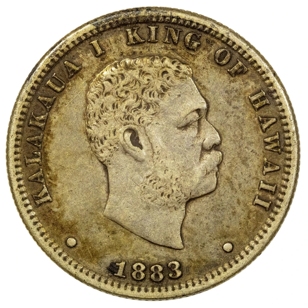 Kingdom of Hawaii. EF-40 1883 Quarter 