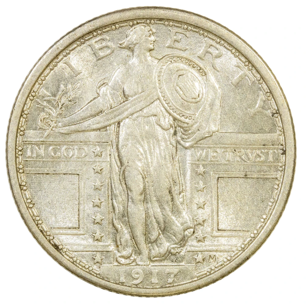 Choice AU-55 1917 Type I Standing Liberty Quarter