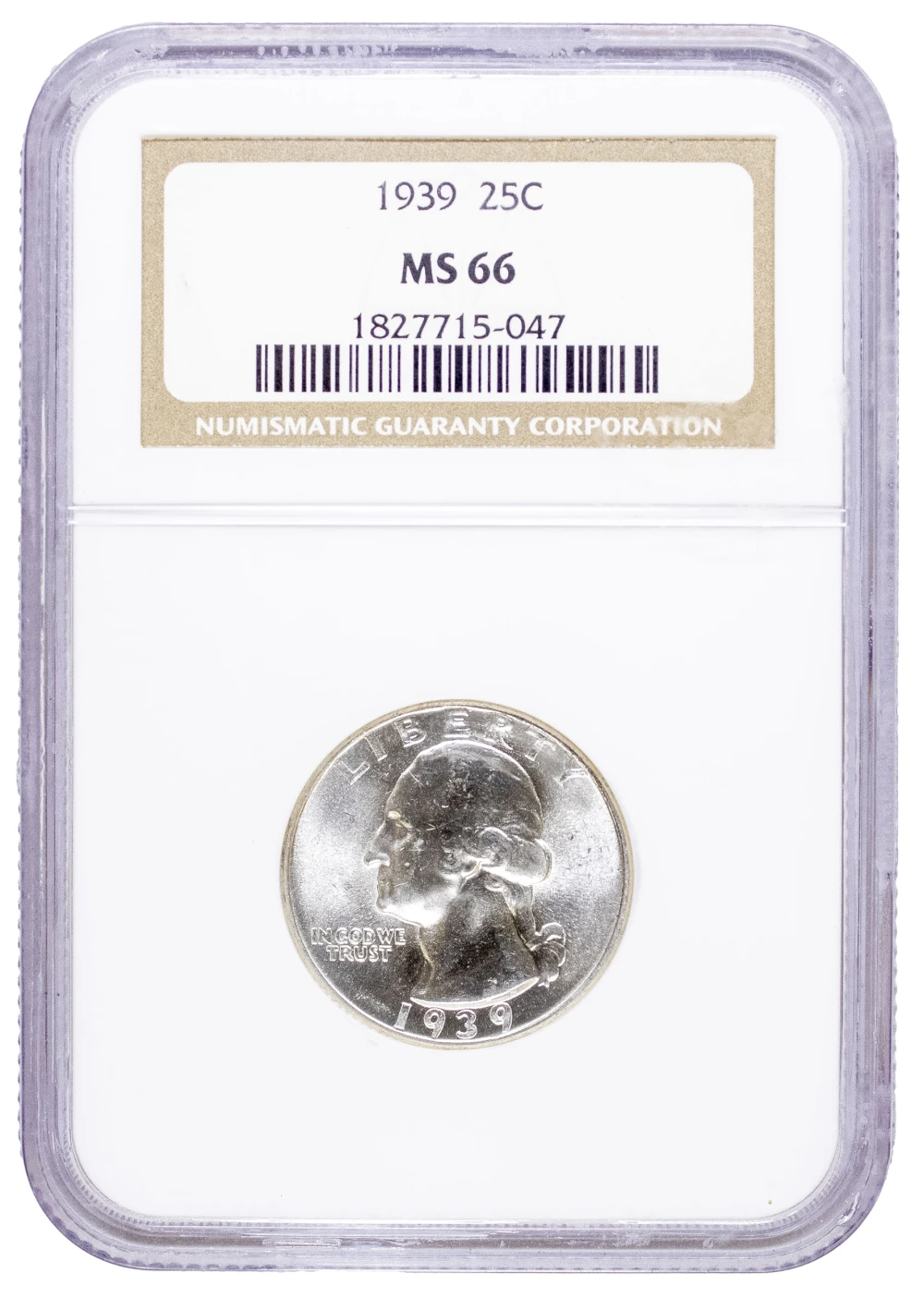 NGC MS-66 1939 Quarter