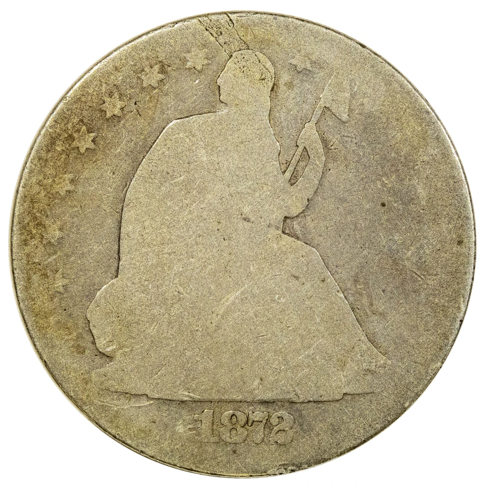 AG-3 1872-CC Seated Half Dollar