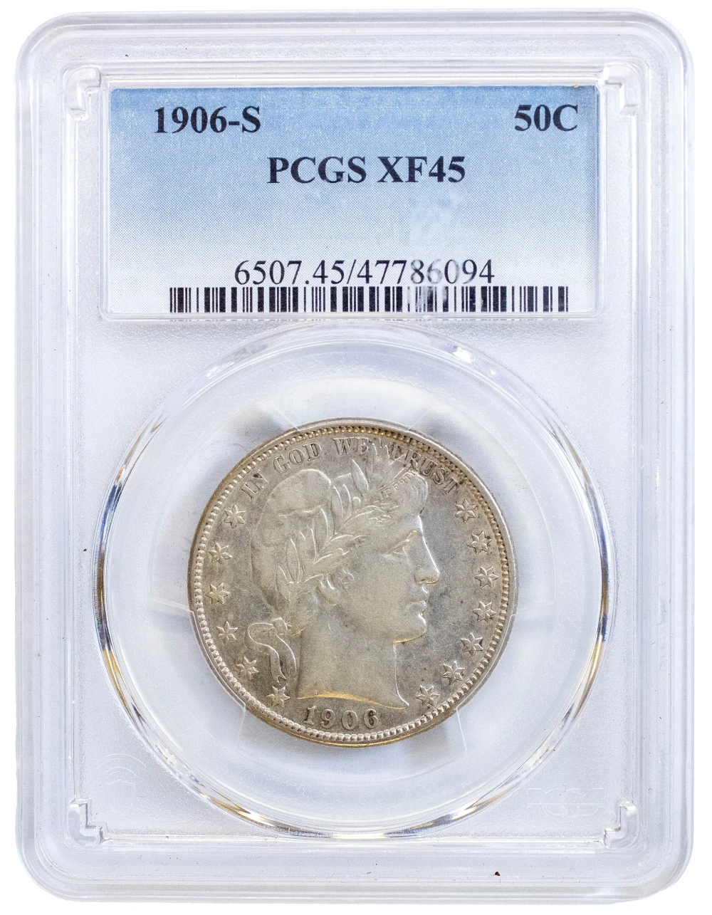 PCGS EF-45 1906-S Barber Half Dollar
