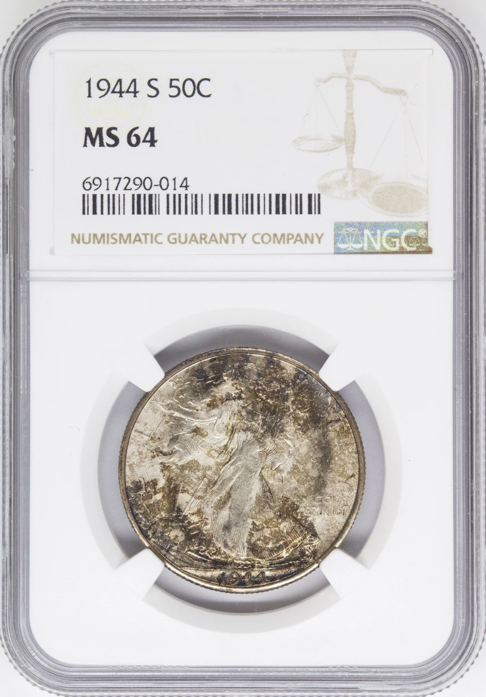 NGC MS-64 1944-S Walking Liberty Half Dollar