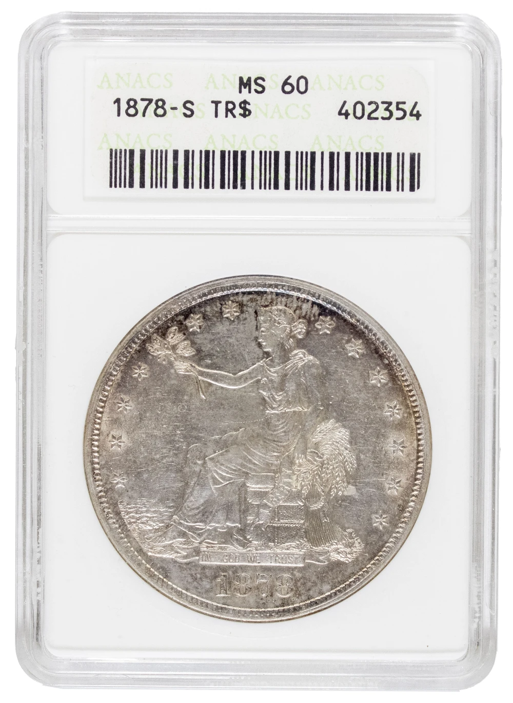 ANACS MS-60 1878-S Trade Dollar