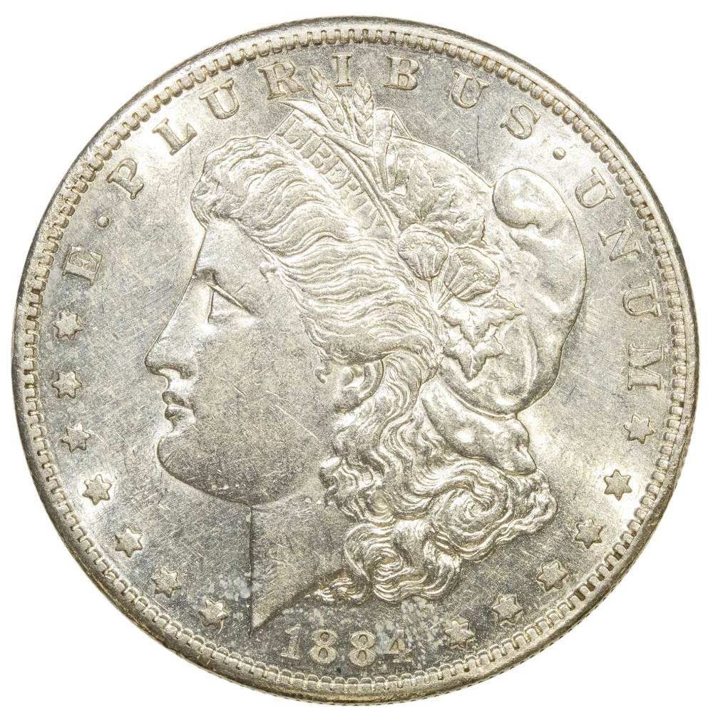 AU-50 to AU-55 1884-S Morgan Dollar