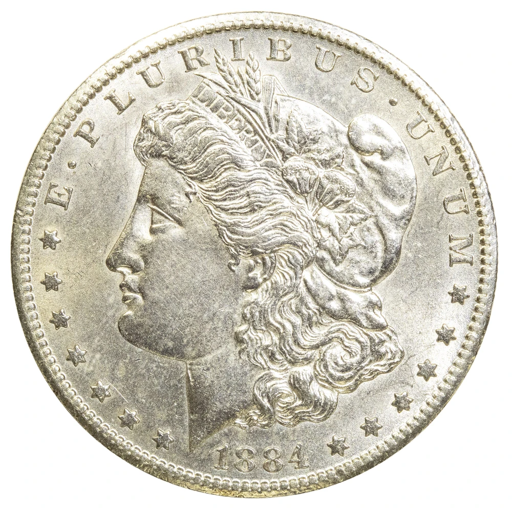 MS-60 or Finer Details 1884-CC Morgan Dollar